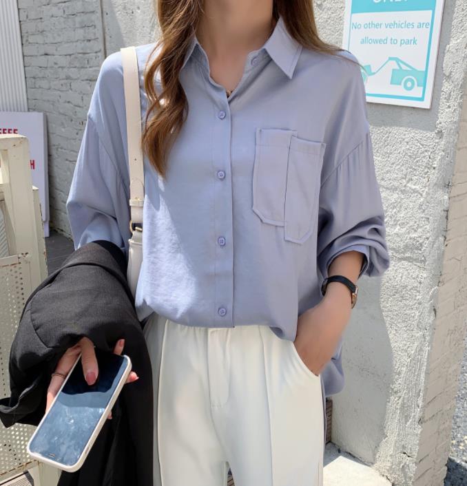 21秋冬新作 トップス 女 レディース 長袖 無地 白シャツ ブラウス インナー 2色 S Xl Www Watsons Biz Id