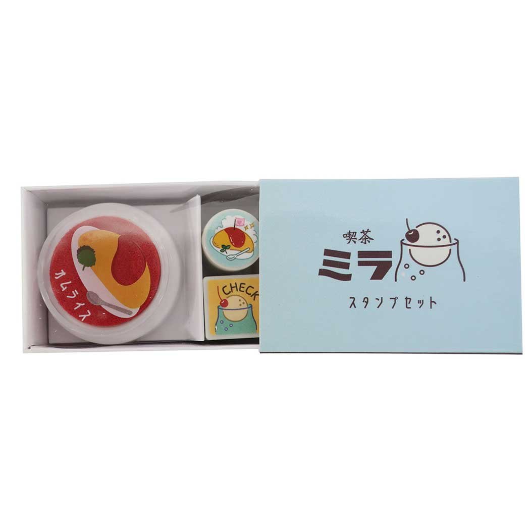 【ハンコ】純喫茶文具 マッチ箱スタンプセット オムライス