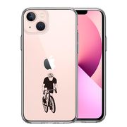 iPhone13 側面ソフト 背面ハード ハイブリッド クリア ケース スポーツサイクリング　男子1