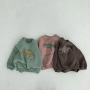 韓国秋冬新作 厚くする 暖かさ 可愛い 恐竜 長袖 子供服 セーター Tシャツ キッズ ブラウス パーカー