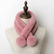 人気商品 暖かい ファー スカーフ ぬいぐるみ 厚手 ピュアカラー イミテーションウサギの毛