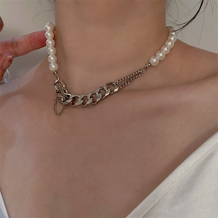 圧倒的な真実好評  ネックレス 鎖骨チェーン テクスチャ 気質 タッセル 色付き釉薬 真珠