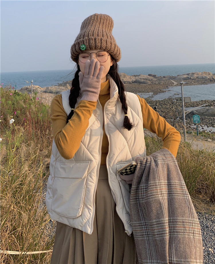 女らしさを追求 ダウンコットン ベスト 女性 コート 学生 韓国 タンクトップ カジュアル