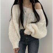 レディース　トップス　ニット　セーター　透かし　フルーツカラー　カットソー