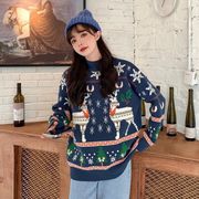 新秋冬ニットジャケット★セータールーズトップ★クリスマスセーター