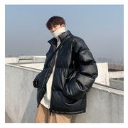 韓国ファッション 冬 気質 高級感 綿の服 厚手 タイドブランド PUレザー ゆったりする パン服