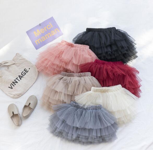 スカート　子供服　女の子　韓国　チュチュスカート　重ね着　可愛い　ミディアム　チュール　四季