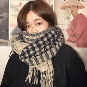 魅力を増すコツ 韓国ファッション 千鳥格子 スカーフ 学生 厚手 スリム 大人気 ストール カップル 暖かい
