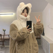 ins超人気★可愛い★熊の耳様子★モヘア  コート