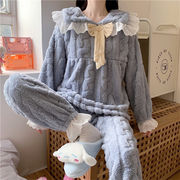 洗練されたシルエット 韓国ファッション ルームウェア ロングスカート ロングパンツ パジャマ セット
