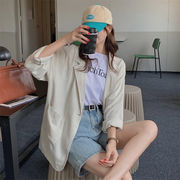 【2021INS 新作】優しい スウィート 無地 シンプル ボタン一つ カーディガン シャツコート ゆったり