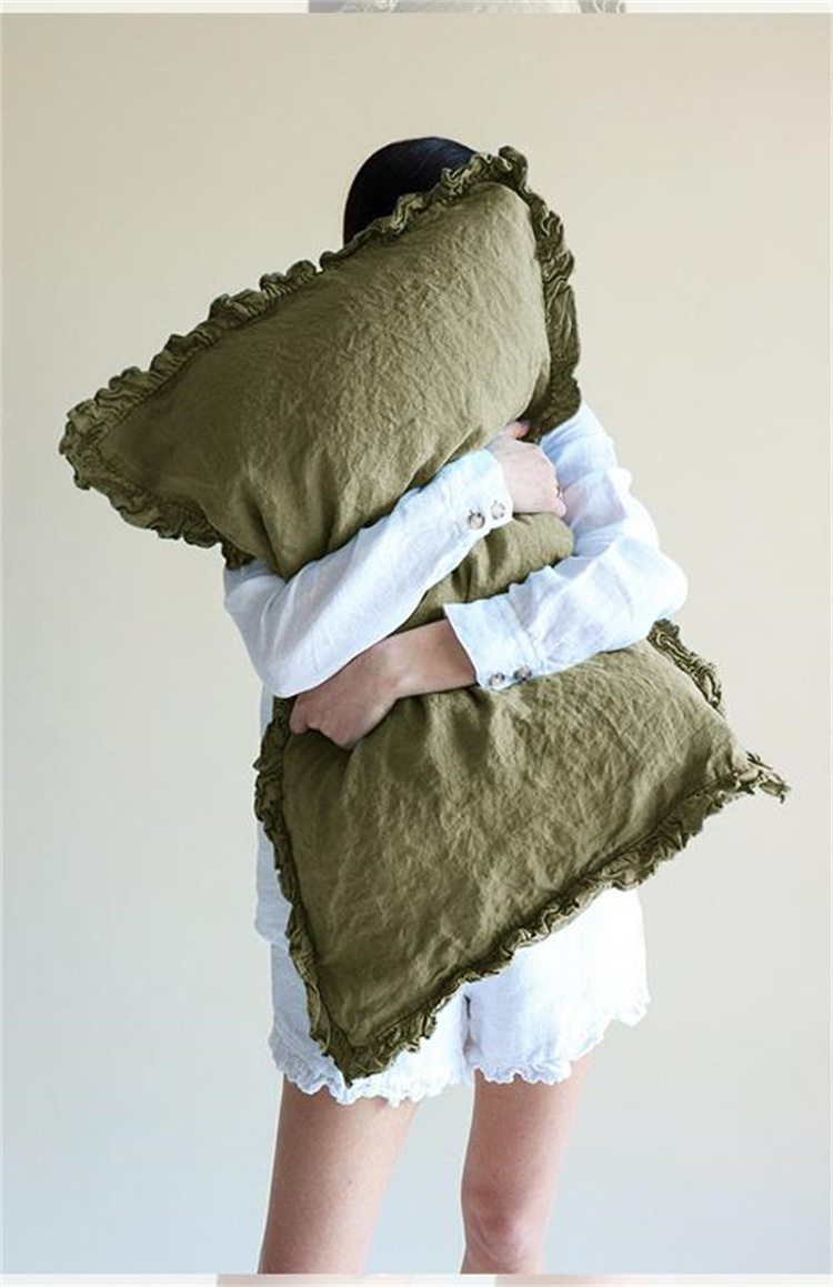 Newタイプついに入荷 韓国ファッション 枕カバー リネン エレガント 怠惰な風 フリル  単品 1枚