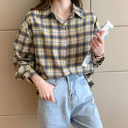 春秋の新型長袖学生格子シャツ女性韓国版ゆるいシャツ