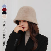 【Women】韓国風レディース服  レディース 裏起毛 もこもこ 帽子 ハット きれいめ 保温