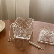 韓国ファッション 蝶 ガラス アクセサリー 収納ボックス レトロ 装飾 透明な 小物収納 カジュアル