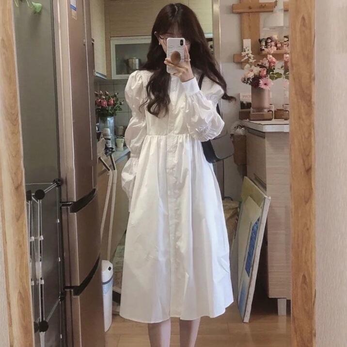 春秋レディースドレス★韓国のドレス★シャツドレス★ファッションスドレス★S-2X