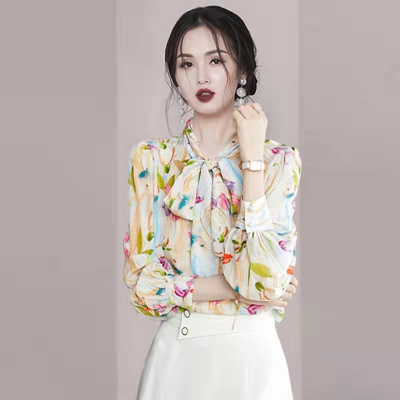 初回送料無料 22春の女性用シャツ長袖エレガントなシフォンファッション Www Watsons Biz Id