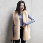 韓国ファッション 冬 裏起毛 プラッシュ ベスト チョッキ コート スリム ベスト女性 中・長セクション