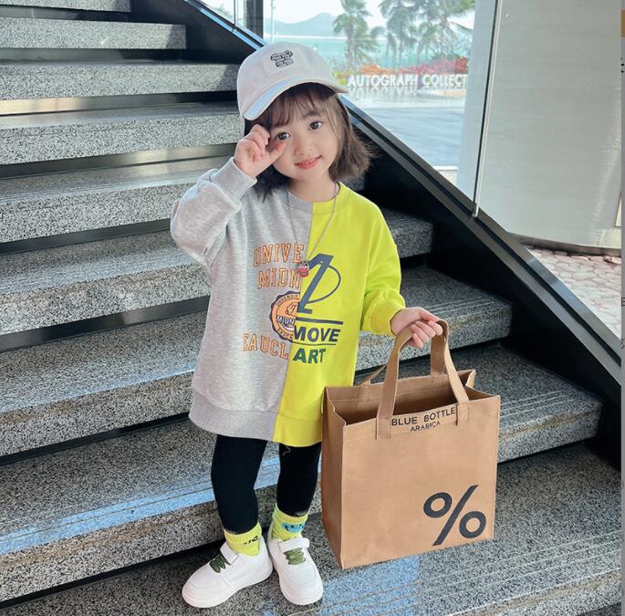 春秋新作 女の子 Tシャツ  子供服 ファッションTシャツ  キッズ服 ★90-140