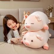ぽっちゃり豚ぬいぐるみ、大きな枕、かわいい豚人形、ラグドール 60cm