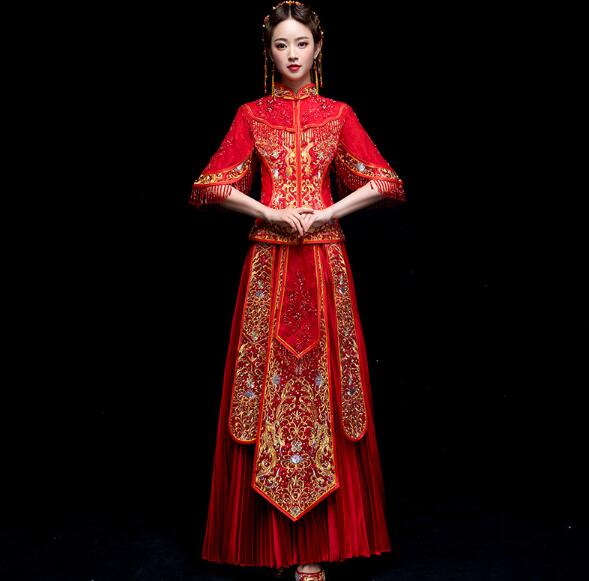 超爆安 ウエディングドレス 前撮り 結婚式 中国 婚礼衣装 中華風ドレス