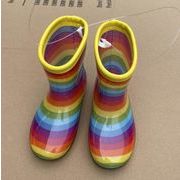 pvc シューズ 虹 ミドルブーツ キッズ 子供 靴 ブーツ かわいい ショートブーツ 　雨靴