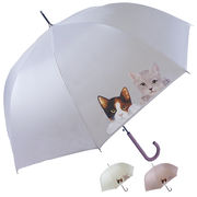 2022ss：春夏 晴雨兼用傘 ちょこんと猫柄 ジャンプ傘 UVカット 日傘「2022新作」