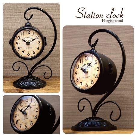 両面時計 ステーションクロック フロアスタンド/ブラック 150cm 駅時計 両面時計 ステーションクロック フロアスタンド/ブラック 150cm 駅時計