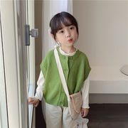 新作キッズニットカーディガントップスファッション長袖カジュアル女の子男の子韓国子供服