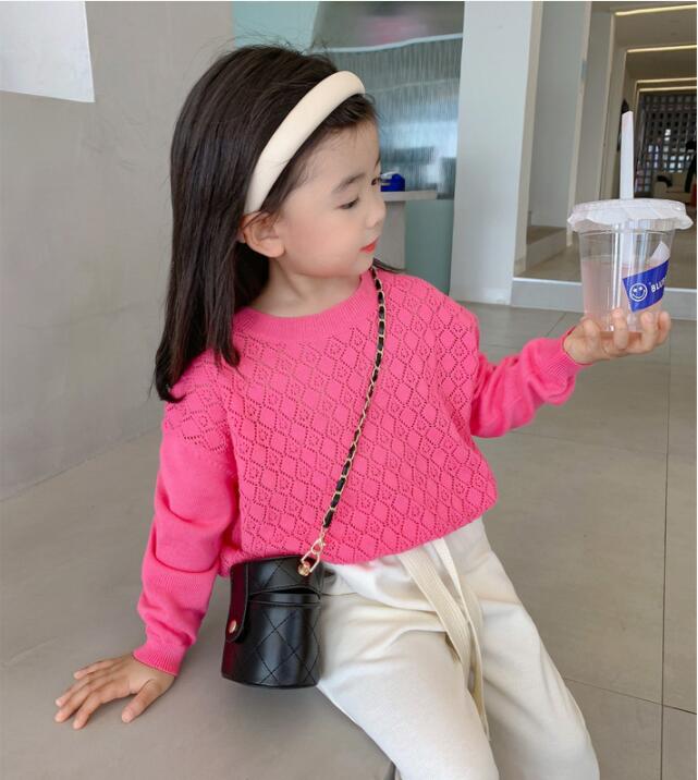 子供服春秋服★女の子ニットトップ★ファッションセーター子供春服★潮流子供春服★80-130