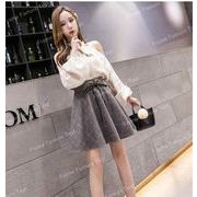 ハイウエストスカート、ウールスカート、 スカート、ドレス