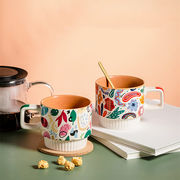 クリエイティブ セラミック コーヒーカップ カップ 家庭用 マグカップ スプーン