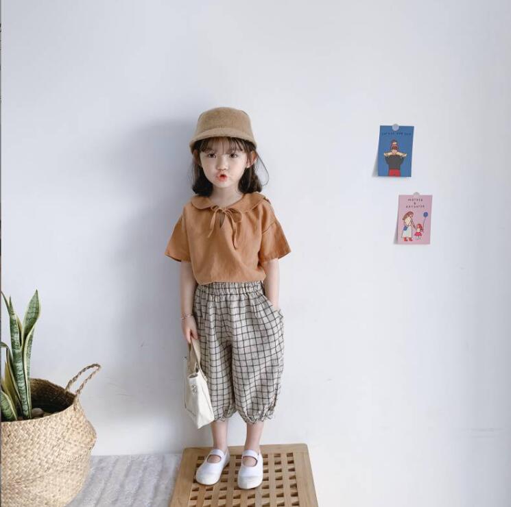 子供服夏服★女の子シャツ+パンツ★ファッション2点セット子供夏服★韓国風子供夏服★90-140