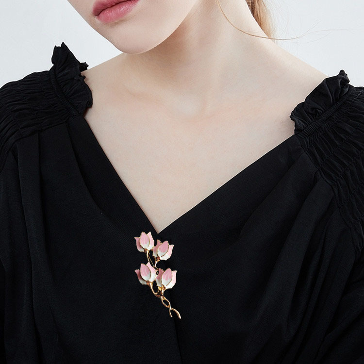 ブローチ　プレゼント　ビンテージ　チューリップ　花　気質　欧米風　ファッション