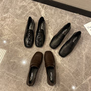 通勤する 小さな革の靴 レディース 1つのペダル  2022新しい 秋 ファッション シングルシューズ 韓国版