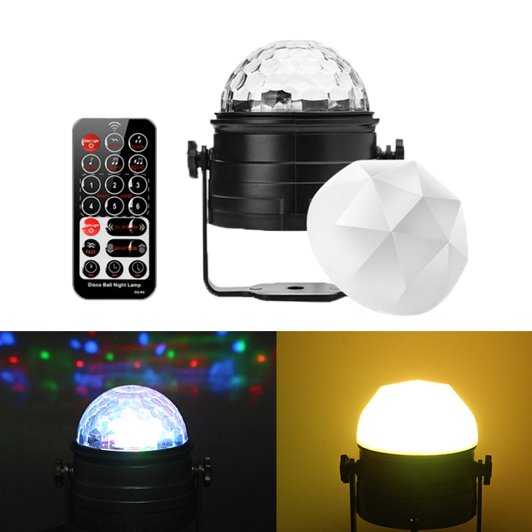 ミラーボール ナイトライト USB LED RGB リモコン付属 室内用 調光 タイマー