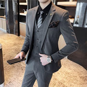 Newタイプついに入荷 大人気 スーツセット男性 ビジネス カジュアル スリム フォーマルスーツ新郎ドレス