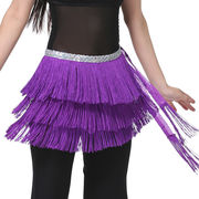 ベリーダンス衣装 インドダンス スパンコール ヒップスカーフ コスチューム 飾りベルト フリンジ 12色