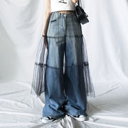 チュールスカート　レイヤード　レディース　INS　韓国ファッション　デザイン　春夏