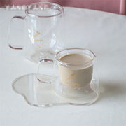 デザインセンス ピュアカラー コップ 家庭用 二層 ガラス コーヒーカップ 耐熱性 和風