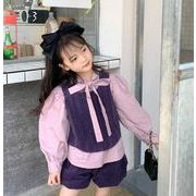 2022 韓国風子供服  子供服 ファッション  シャツ  秋新作 可愛い  長袖  キッズ服  2点セット