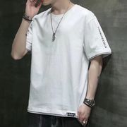 2022夏 韓国ファッション  男性  純色  半袖   トップス  Tシャツ   上着 快適である  3色