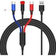 2022 スマホ 　USB  Lightning/Type C/Micro   高耐久 充電ケーブル　3in1  多機種対応 5色