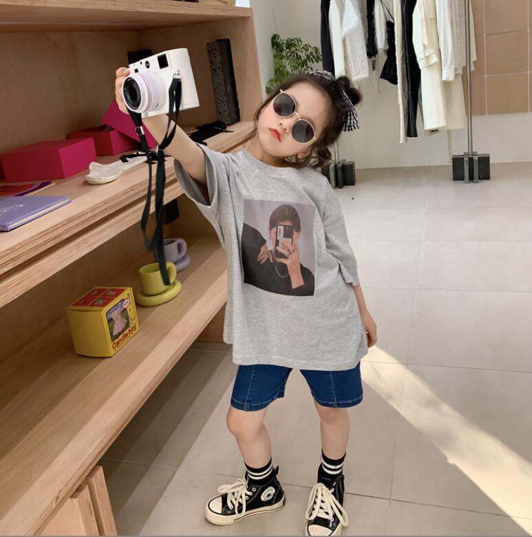 子供服夏服★女の子半袖Tシャツ★ファッションTシャツ子供服★韓国風子供夏服★90-150