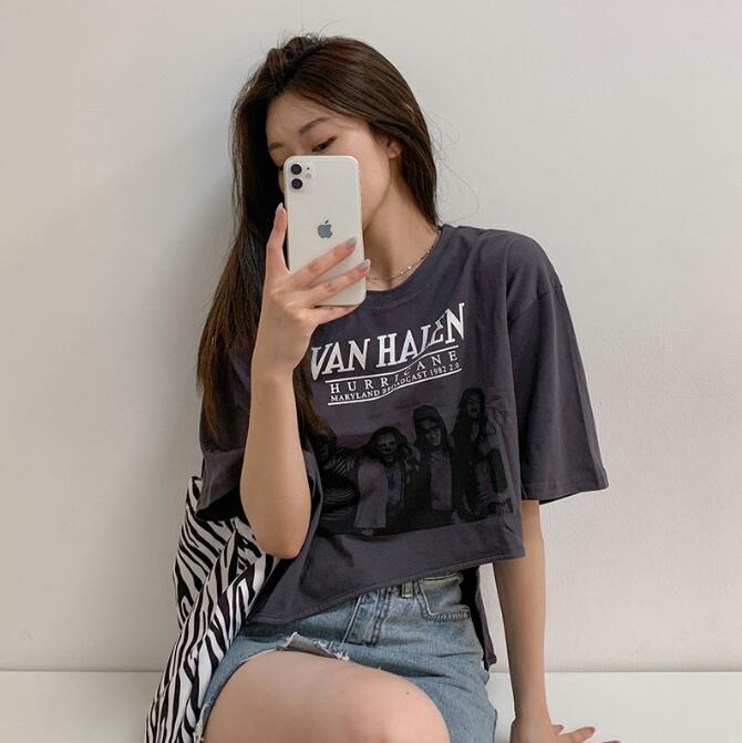 韓国風　レディース　半袖Tシャツ　新しい夏，気質，ファッションTシャツ　学生ポロシャツ★M-X