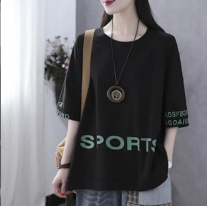 韓国風　レディース　半袖Tシャツ　新しい夏，気質，ファッションTシャツ　★M-4X