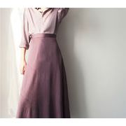 大人カジュアルを極める 韓国ファッション 百掛け シンプル ジェントルスタイル ハイウエスト スカート