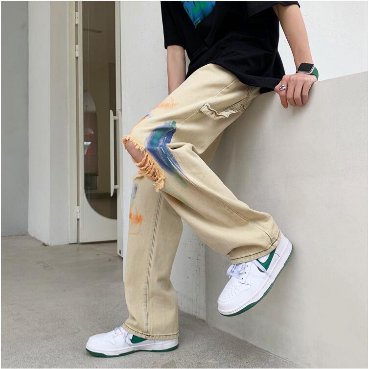 夏デニムパンツ  メンズ ジーンズ  ボトムス    ストレートパンツ，ファッション★M-2X