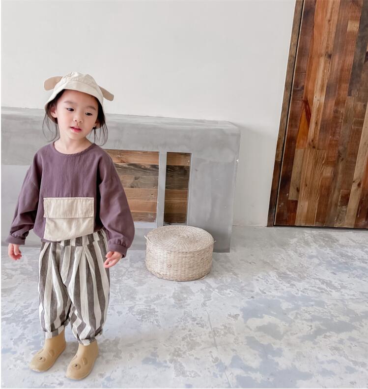 子供服春夏服★女の子長袖Tシャツ★ファッションTシャツ子供服★韓国風子供夏服★80-130