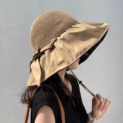 蝶結び 帽子 漁師帽 折りたたみ UV カット  つば広 帽子  紫外線対策 日焼け止め帽子  持ち運び便利
